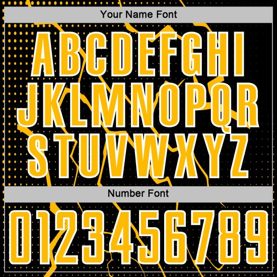 Gold-White Lightning Soccer Custom Uniform Black Sublimation Jersey Sports