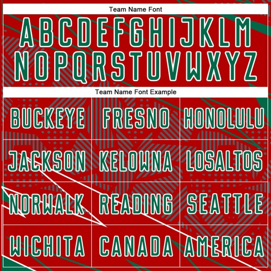 Red Sublimation Soccer Green-White Sports Jersey Lines Uniform Custom Kelly