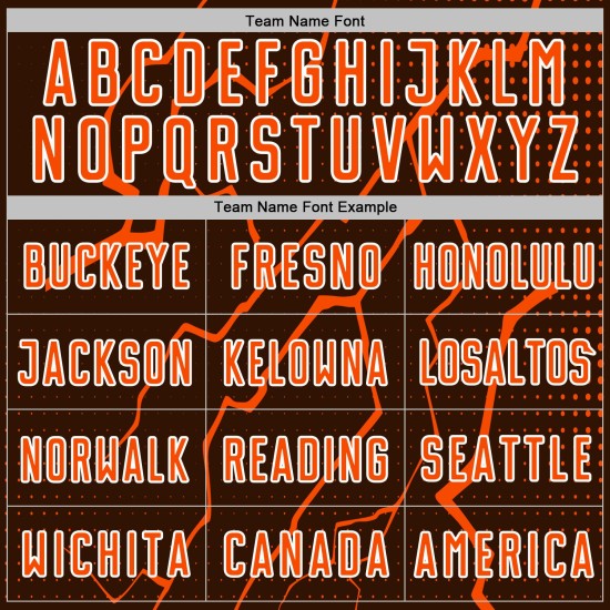 Soccer Brown Sublimation Lightning Jersey Custom Orange-White Uniform Sports