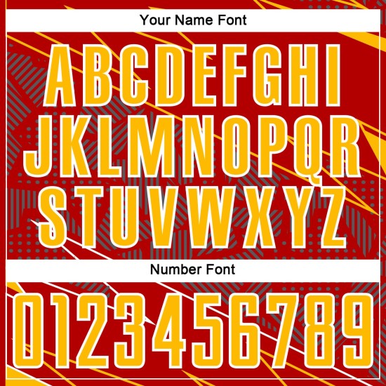 Red Sports Sublimation Jersey Uniform Lines Gold-White Soccer Custom