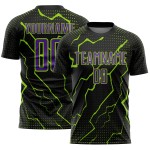 Purple-Neon Jersey Black Custom Uniform Green Sports Soccer Sublimation Lightning