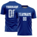 Soccer Geometric Sports Blue Custom Royal Shape White-Light Sublimation Uniform Jersey