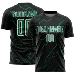 Black Jersey Sports Kelly Soccer Sublimation Custom Green-White Uniform Lightning