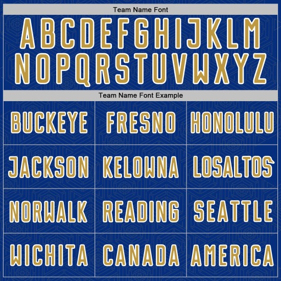 Gold-White Geometric Soccer Shape Royal Old Sports Sublimation Uniform Jersey Custom